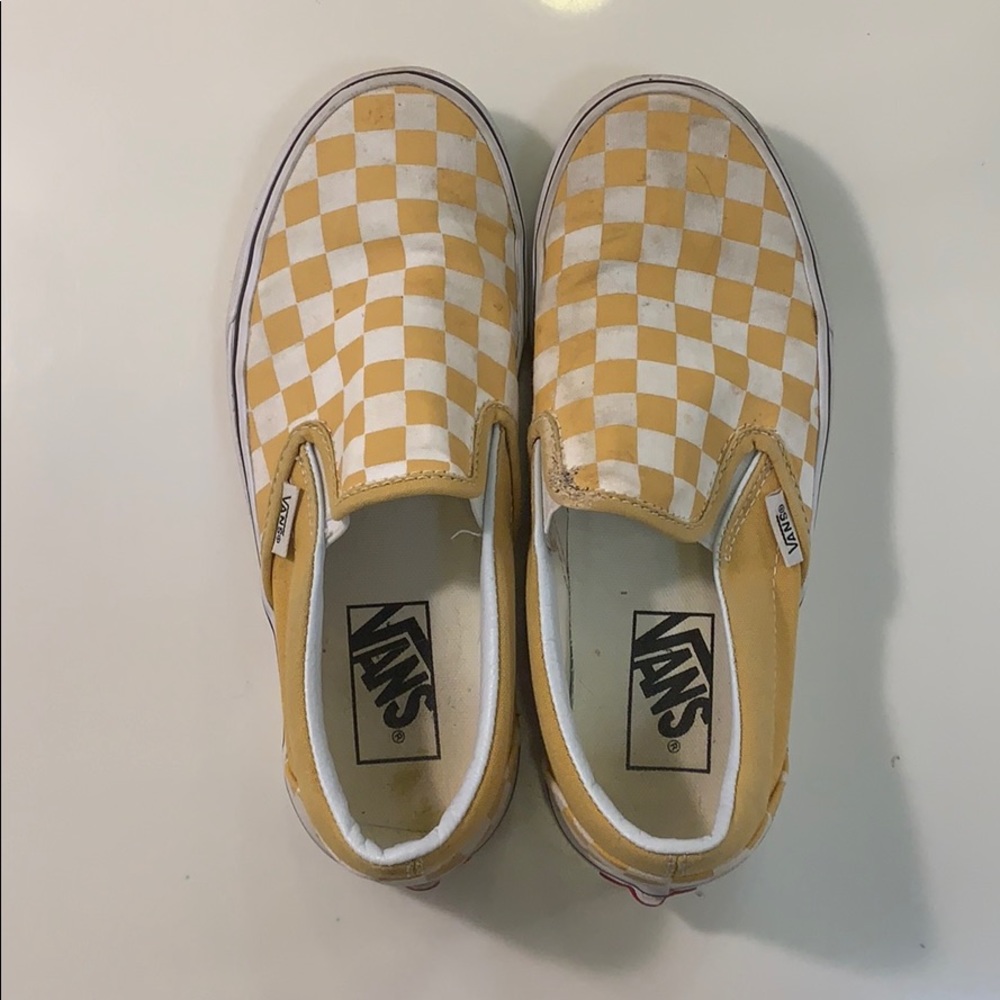 Yellow/mustard checker VANS SIZE:women’s 6